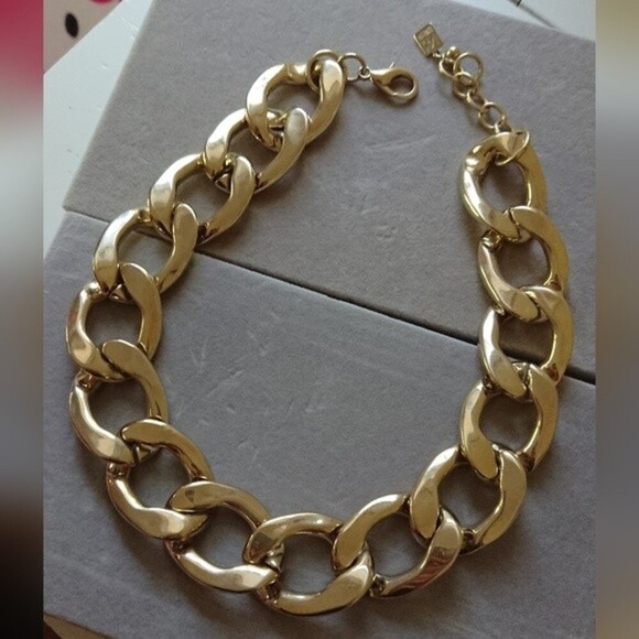 14th & Union Gold Plate Chunky statement Chain Necklace - Picture 4 of 7